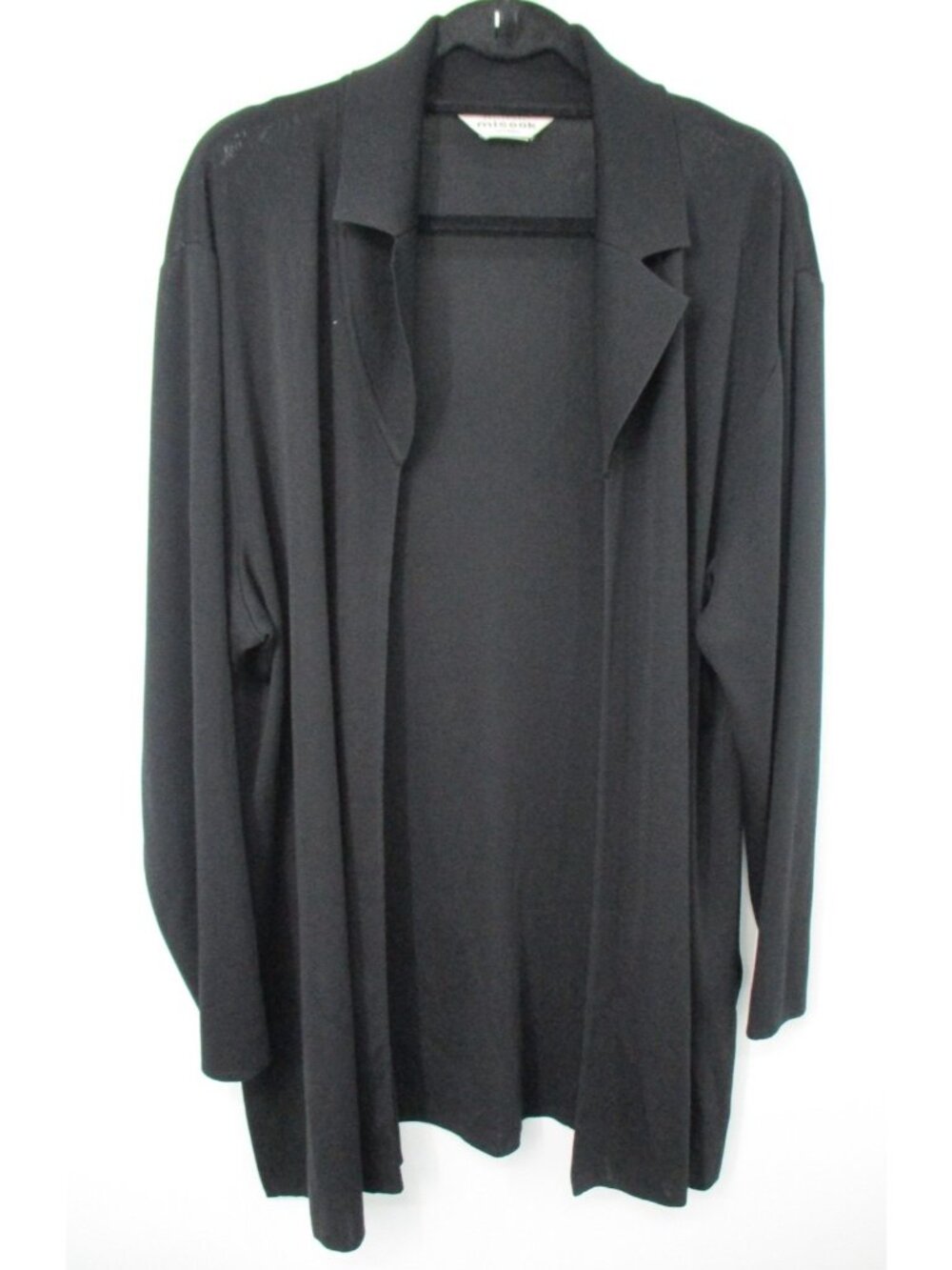 Exclusively Misook Womens Open Front Cardigan Jacket Ladies Size 2X Plus Black